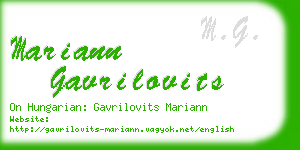 mariann gavrilovits business card